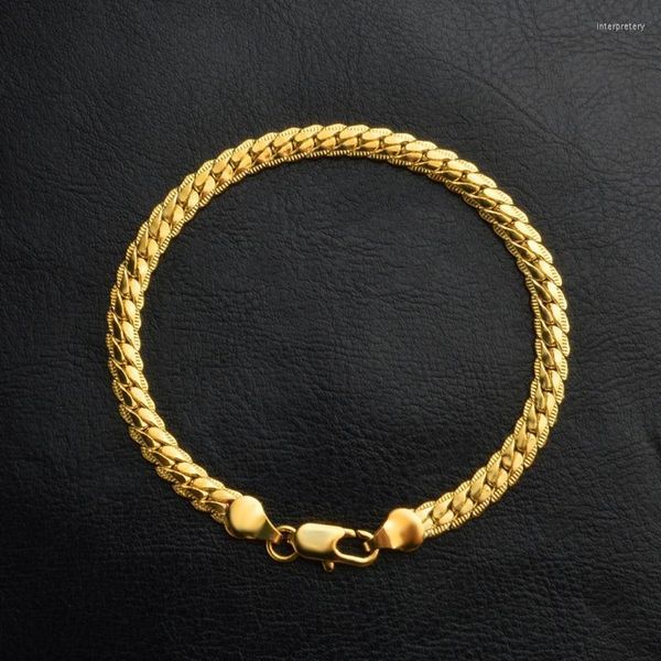 

link chain simple style hip hop bracelet cooper trend cuban for men and women personality jewelry inte22link, Black