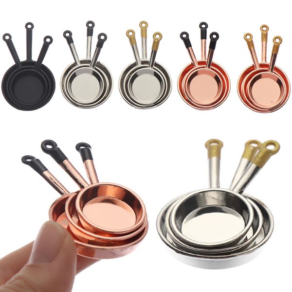 

pretend play toy for kids miniature cookware mini dollhouse playing house kitchen furniture frypan saucepan model doll accessories