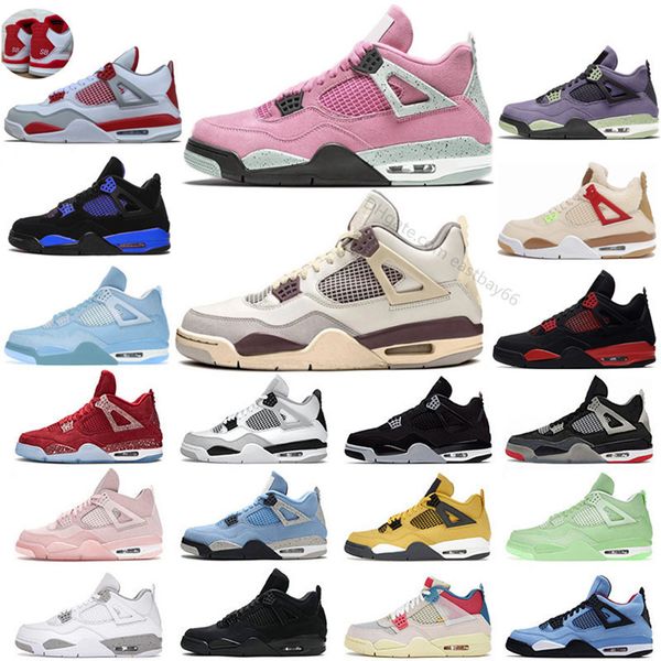 

jumpman 4s iv 4 men women basketball shoes soft pink hermit royal university blue military black cat sail white cement craft purple taupe ha