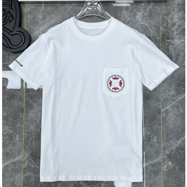 

ch luxury men's t shirts summer brand man t-shirt fashion women cross sanskrit tees letter horseshoe short sleeve designer tshirts boy, White;black