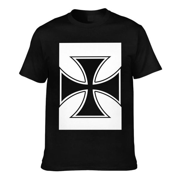 Мужские футболки Basic Maltese Cross футболка Mens Summer Cool Unisex Hip Hop Funny Print Fit Casual футболка