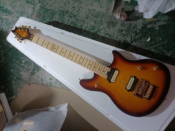 

6 strings tobacco sunburst electric guitar with humbuckers pickups maple fretboard
