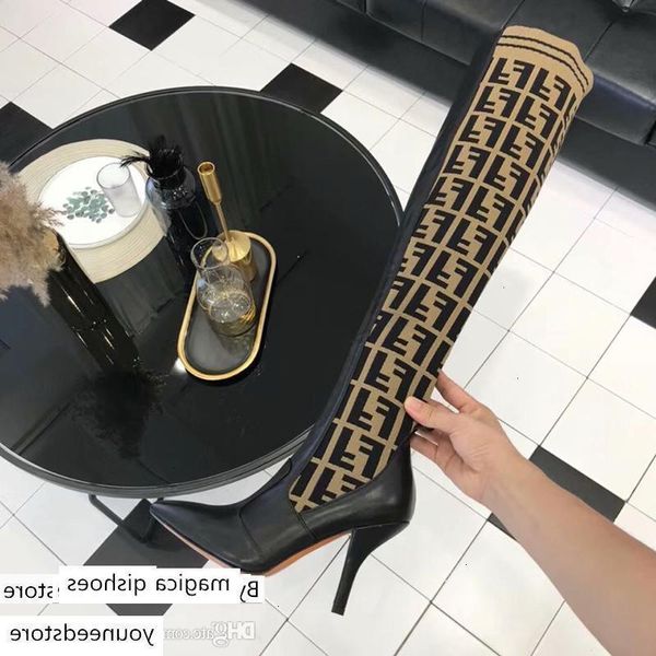 

r women triple yellow leather knee boots womens thigh high sock boot casual shoes