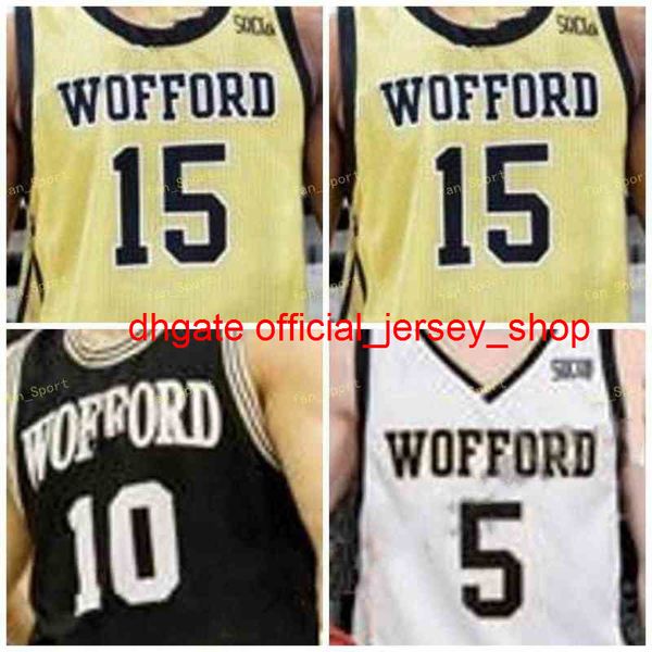 College NCAA Wofford Terriers Basketballtrikot 5 Storm Murphy 10 Nathan Hoover 11 Ryan Rson 12 Alex Michael Individuell genäht