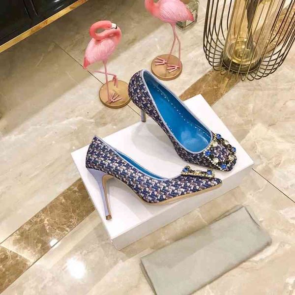 

dress shoes est spring elegant nylon shallow woman pumps square fingers thin heels crystal decorates party shoes y46j, Black