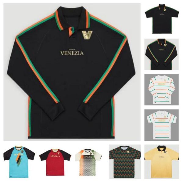 

22 23 venezia fc soccer jerseys home black away third 4th aramu forte venice 2022 2023 busio 27# football shirts 3rd adukt kids kit uniform, Black;yellow