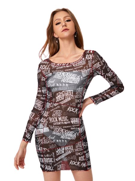 

romwe letter print cover up without lingerie set u3vg#, White;black