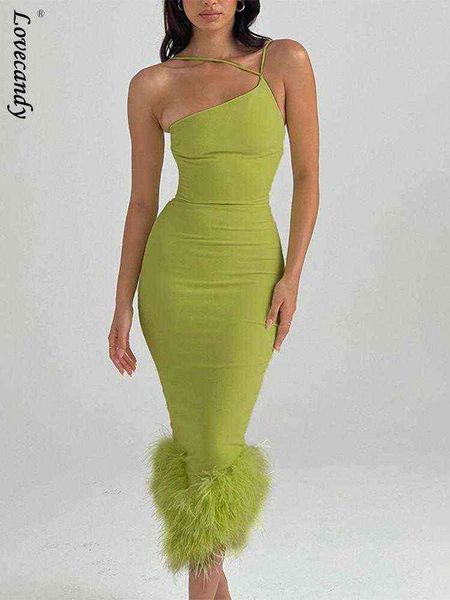 

lady off shoulder tight plush pendulum dress woman halter neck one shoulder slim sundress female backless sling dresses new t220816, Black;gray