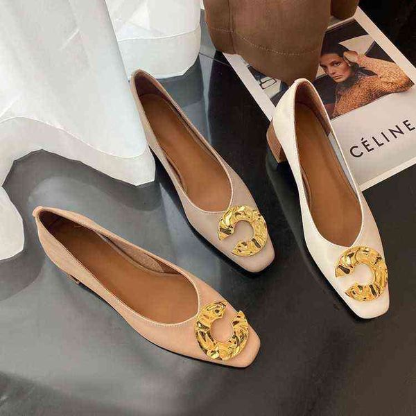 

designer women's high heels casual sandals 2022 spring title fashion single 2022 mary jane women's shoes metal buckle thick heels, Black