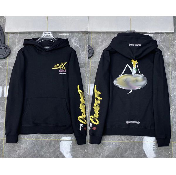 

mens brand fashion sweatshirts luxury zipper ch designer classic hoodies horseshoe sanskrit cross print pullover hooded sweater coat womens, Black