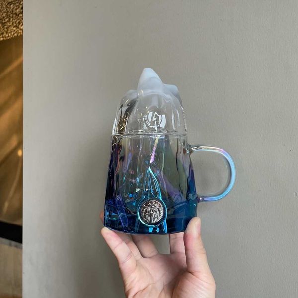 

2021 starbucks cup christmas crystal snow mountain glass water cup 320ml
