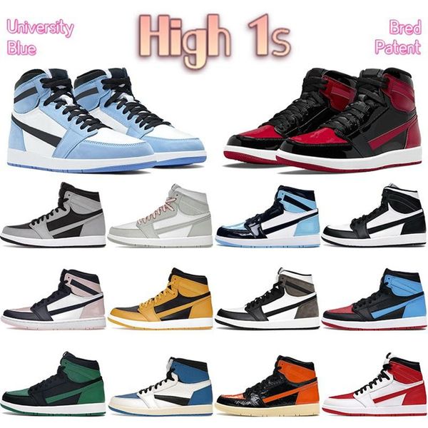 

sneakers high 1 1s men basketball shoes chicago dark mocha black white panda light smoke grey university blue heritage classic trainers 36-4