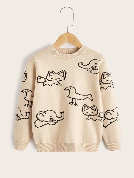 

toddler boys cartoon graphic sweater she01, Blue