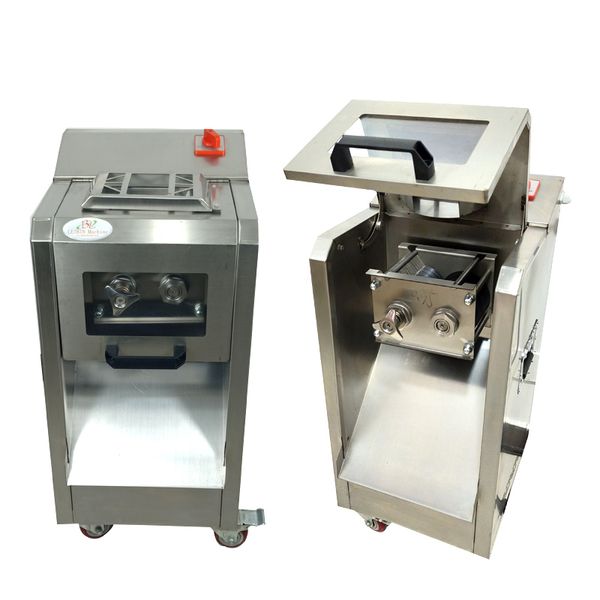 Máquina de fatizador de carne vertical de 2200W para restaurante cafeteria Hotel Equipamento de processamento de carne Corte de cubos de corte comercial de fatia comercial