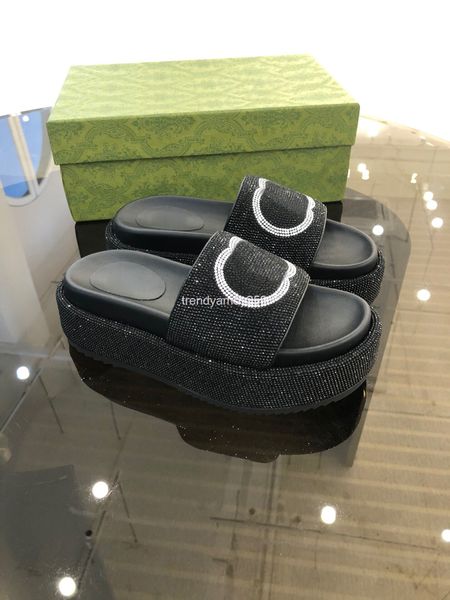 

slippers thick leather slippers, Black