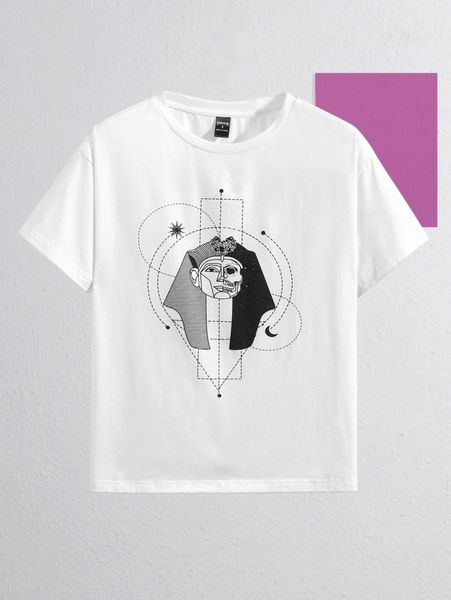 

x doodlebug drop shoulder figure graphic tee k0pk#, White