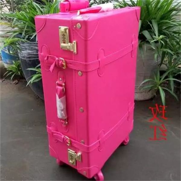

luggaga bags luggage women password retro trolley suitcase red with handbag travel rolling 20 inch hard shell j0511