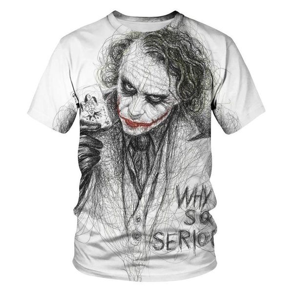 maglietta da uomo the clown Maglietta stampata in 3D Uomo Joker Face Casual O collo Maglietta maschile Clown Maniche corte scherzo top 220712 9ZV8