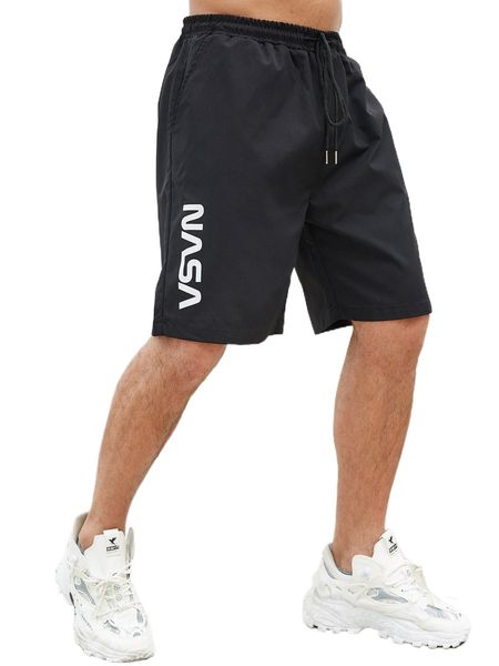 

extended sizes men letter graphic shorts m5jj#, White;black