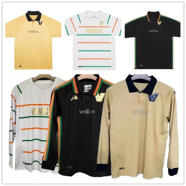 

22 23 venezia fc soccer jerseys home black away white third blue 4th red 10# aramu 11# forte venice 2022 2023 football shirts 3rd uniform, Black;yellow
