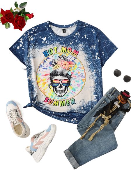 

plus letter & halloween graphic tee b2nr#, Black