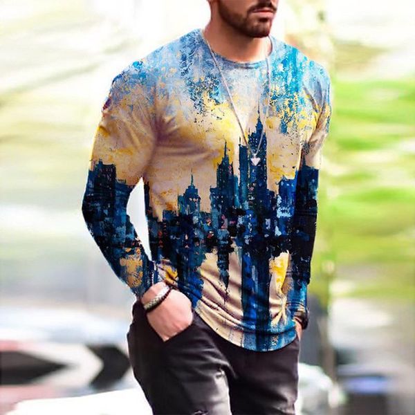 

men's t-shirts long sleeve tee shirts for mens fashionable printed o-neck male outdoor casual sport athletic blouse camisa masculina, White;black