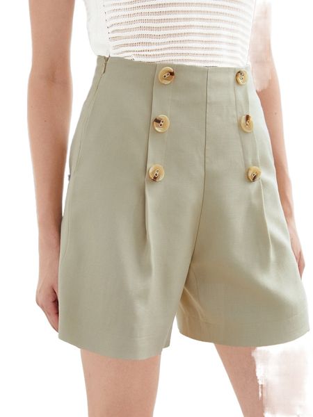 

motf premium lyocell double button shorts e7ws#, White;black
