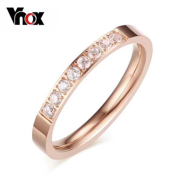 

vnox cz women's stone ring, 3mm, rose small wedding black gold, Golden;silver