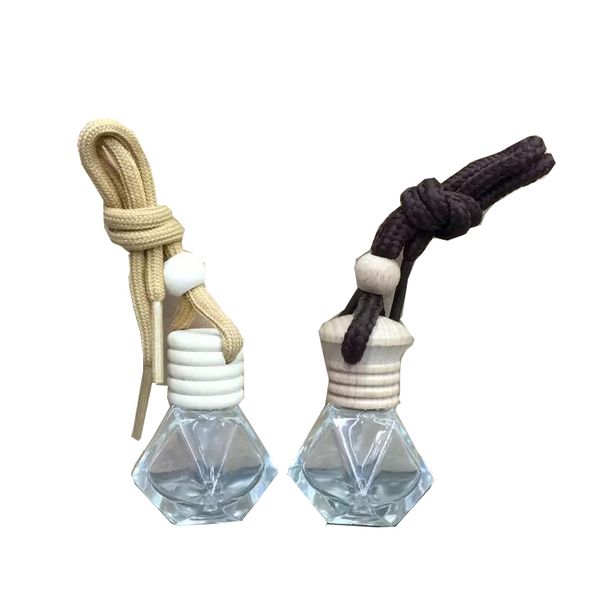 6 ml de Diamante Pingente de saco de carro enfeites de perfume garrafa de alta transparente garrafa de vidro vazio DIY garrafa de óleo essencial Difusores Fragrâncias