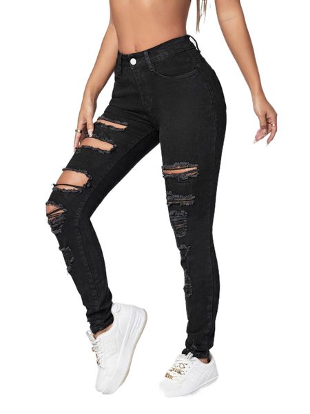 

ripped cut out skinny jeans e6dv#, Blue