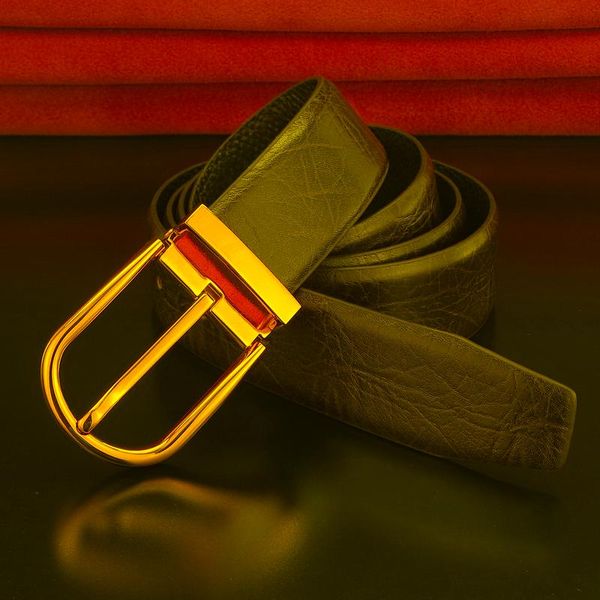 Cinture Cintura nera di alta qualità Fibbia ad ardiglione Designer Uomo Pelle pieno fiore Moda Genuina stretta CeinturCinture CintureCinture