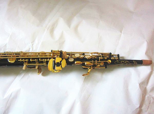 

soprano saxophone black lacquer b-flat soprano sax with case mouthpiece reeds neck