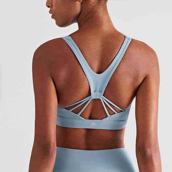

lulu bras brand beautiful back skin kissing nude feeling yoga bra women's vest abdomen closing gathering fitness sports underwear lu-wx, Red;black
