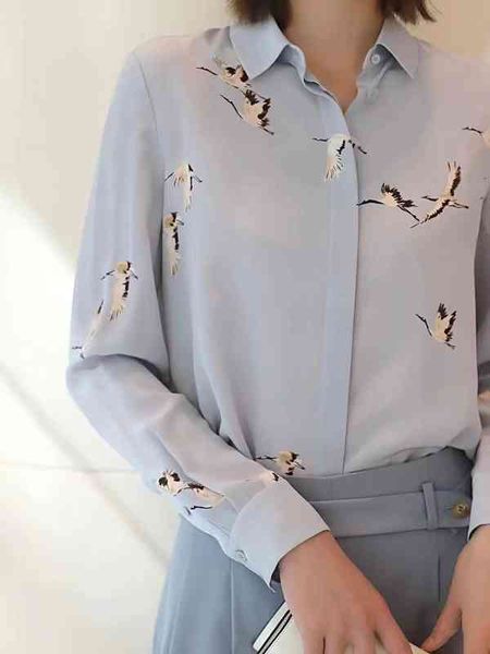 

women's polos rongxin spring silk shirt women's early high end mulberry, White