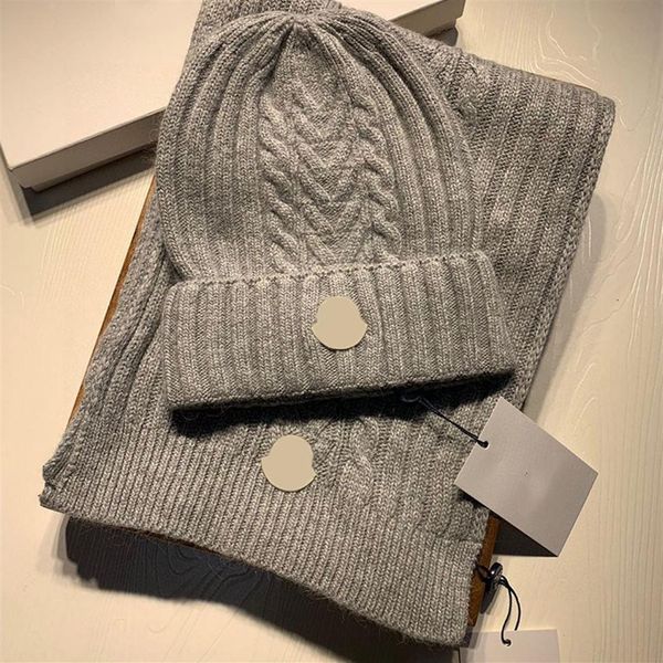 

christmas designer sweater hat scarf set men and women classic casual warm shawl scarfs fitted winter beret 40q, Blue;gray