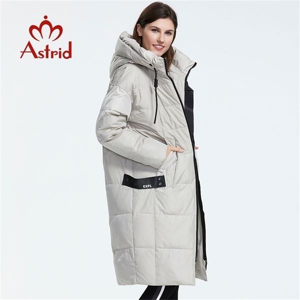 

astrid winter arrival down jacket women loose clothing outerwear quality with a hood fashion style winter coat ar-7038 211120, Black