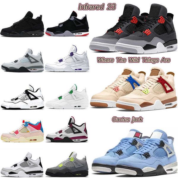 

basketball shoes 4 man woman mens sneakers 4s white oreo sail cool grey university blue red thunder purple zen master black cat pure money
