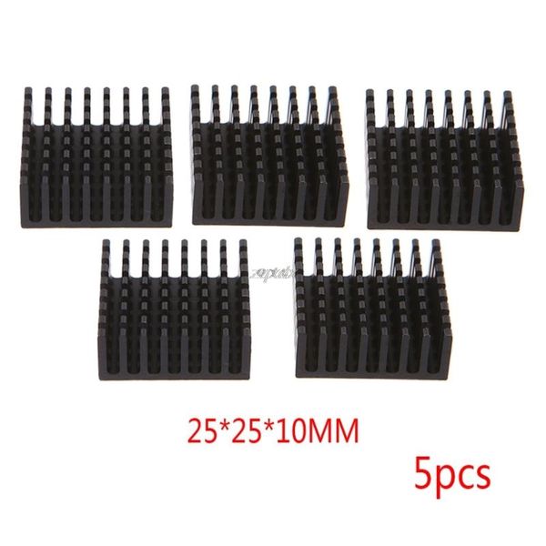 Ventole Raffreddamento 5pcs Radiatore di raffreddamento del computer Dissipatore di calore in alluminio Dissipatore di calore per dissipazione elettronica del chip Pad di raffreddamento 25 10mmFans