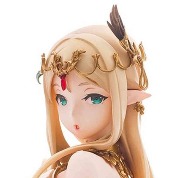 

japan anime native elves action figure girl lily elf kneeling position 1/7 toy statue collection model doll gift 13cm