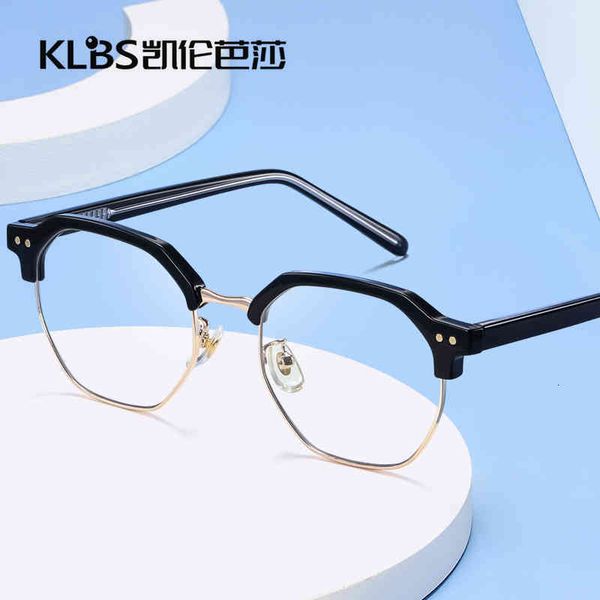 

sunglasses men's leisure business flat lens tr mixed metal full frame eyeglasses wise elite fan polygon 6bmx, White;black