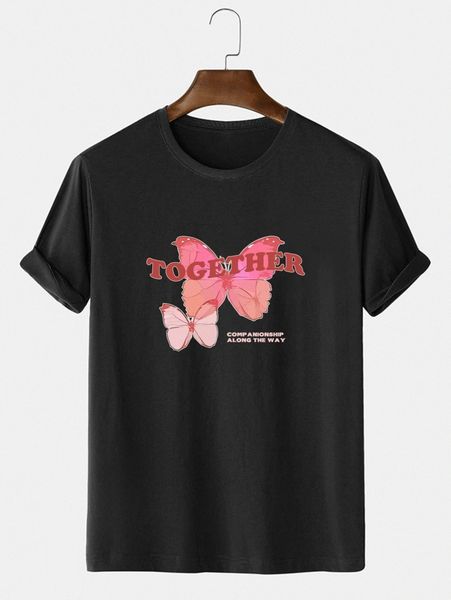 

romwe guys letter butterfly graphic tee e7ti#, White;black