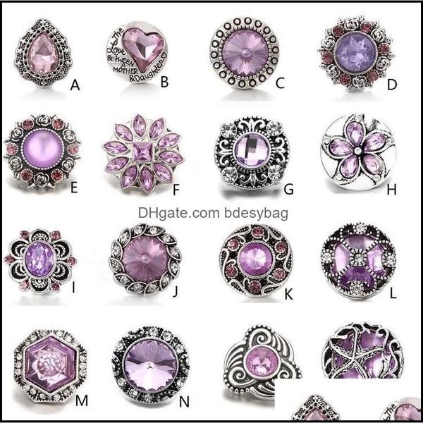 

clasps hooks noosa ginger snap crysal chunks purple crystal charms 18mm metal buttons diy bracelet jewelry gift drop deliv bdesybag dh2jb