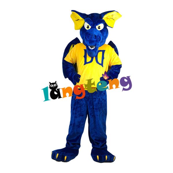 Mascot boneca traje 1068 azul dragão monstro mascote trajes dos desenhos animados boneca adulta andando traje