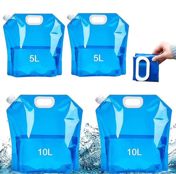 Sacca d'acqua per esterni ad alta capacità Bottiglie d'acqua 5/10L Sacchetti d'acqua pieghevoli Scatola metallica Sigillo di sicurezza insapore Bicchieri leggeri