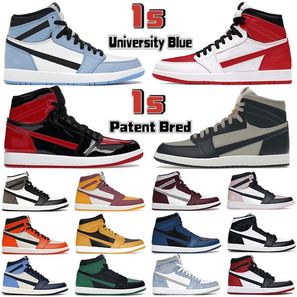 

2022 1 1s basketball shoes university blue patent bred heritage 85 georgetown brotherhood dark mocha atmosphere unc hyper royal black