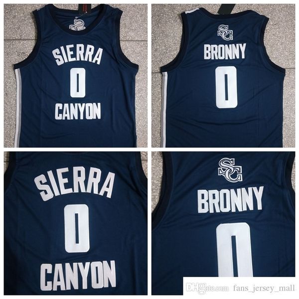 

stitched ncaa 2022 basketball jerseys college bronny james sierra canyon high school jersey #0 basketball navy blue shirts mens s-2xl, Black