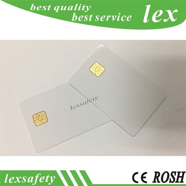 100 шт. CR80 White Blank PVC FU DAN 4428 Contact IC Card с совместимой SLE 5528 Ship Smart Card для дверных замков