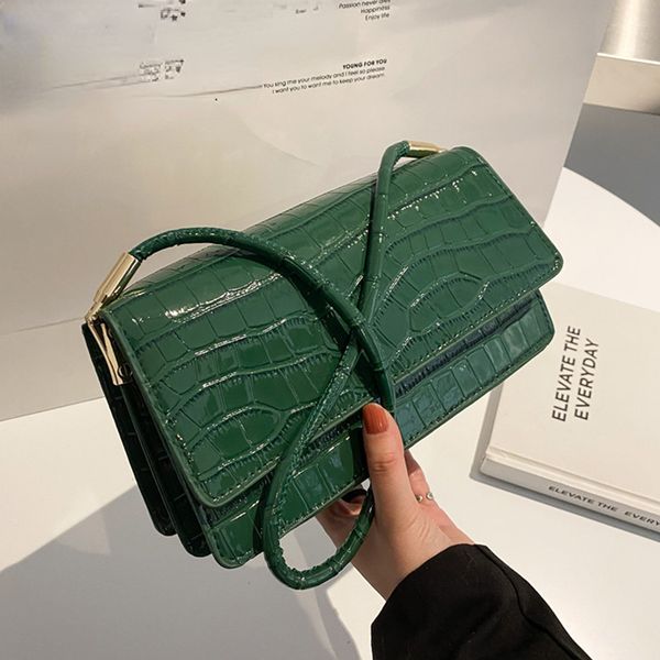 

alligator pattern women underarm bag vintage design pu leather small shoulder bags female daily clutch tote purse handbags