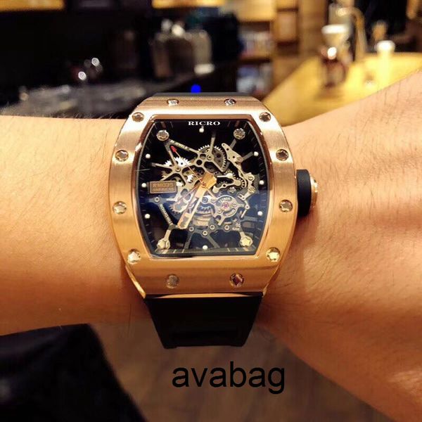 

other watches men's automatic mechanical watch japan west iron city movement natural rubber watchband size 50x42mm316 fine steel zqtv, Slivery;black