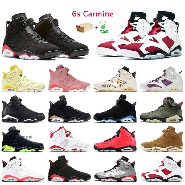 

6s jumpman basketball shoes mens trainers 2021 carmine red infrared hare unc golden harvest marron oreo outdoor sports sneakers with box